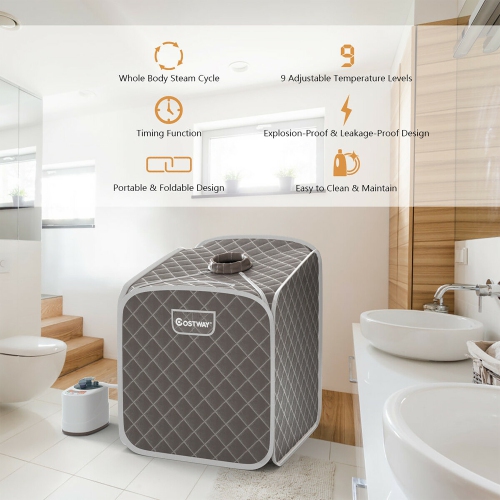 Costway Portable 2L Steam Sauna Spa Tent w/ Chair