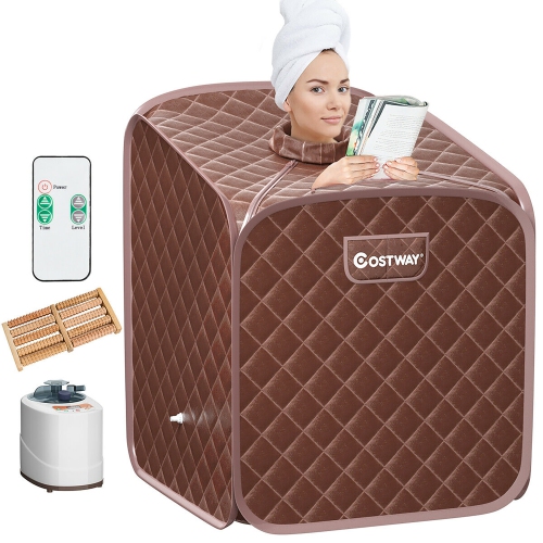 Costway Portable 2L Steam Sauna Spa Tent w/ Chair