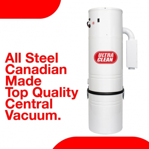 Ultra Clean SC200 Central Vacuum Unit,Tangential Bypass Motor Up to 7,500 sq.ft with Air Turbo Nozzle,Hose & Accessories-Ideal for Hardwood Floors & Area Rugs (35 ft)