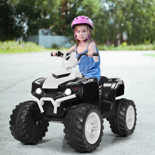 Costway 12V Kids 4-Wheeler ATV Quad Ride On Car w/ LED Lights Music Bluetooth USB