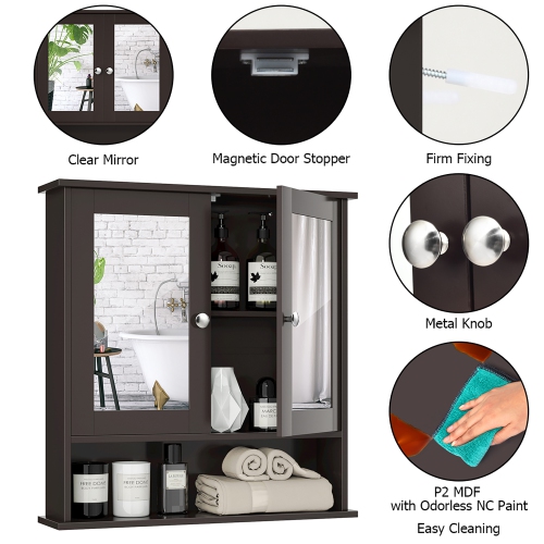 Costway Wall Mount Mirror Cabinet