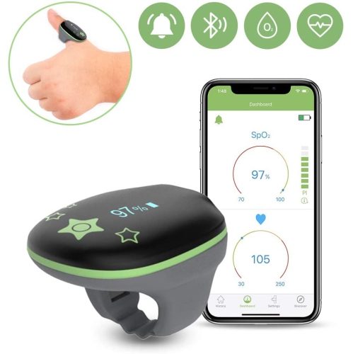 LOOKEE® KidsO2™ Sleep Monitor with Audio Reminder & App Notification for Low O2 | Tracks Heart Rate, Oxygen Saturation Level