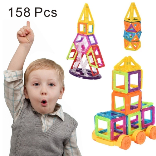 COSTWAY  158 PCs Magical Magnet Building Block Educational Toy for Kids Colorful Gift Set