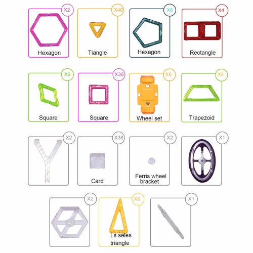 Costway 158 Pcs Magical Magnet Building Block Educational Toy For Kids Colorful Gift Set