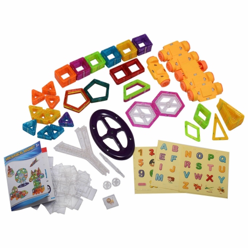 Costway 158 Pcs Magical Magnet Building Block Educational Toy For Kids Colorful Gift Set