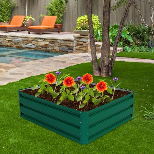 Mobilier de jardin surélevé de 40 x 32 po avec fleurs de légumes vert foncé nouveau de Costway
