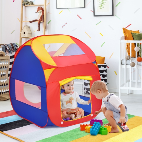 Costway Portable Kid Baby Play House Indoor Outdoor Toy Tent Game Playhut W/ 100 Balls