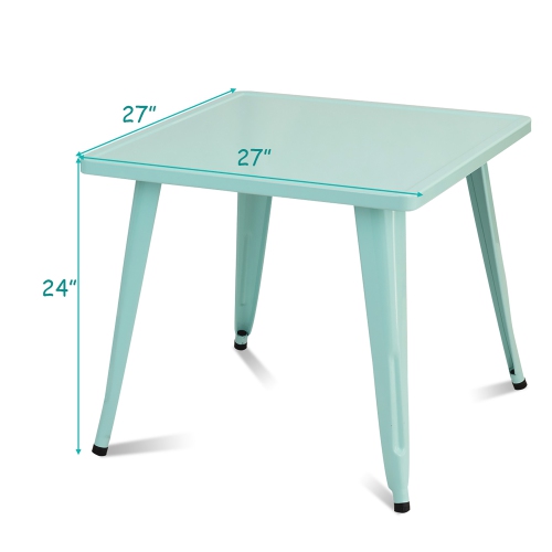 Costway Kids Steel 27'' Square Table Children Play Learn Activity Table