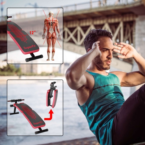 Banc de musculation incurvé Superfit – ajustable et pliable