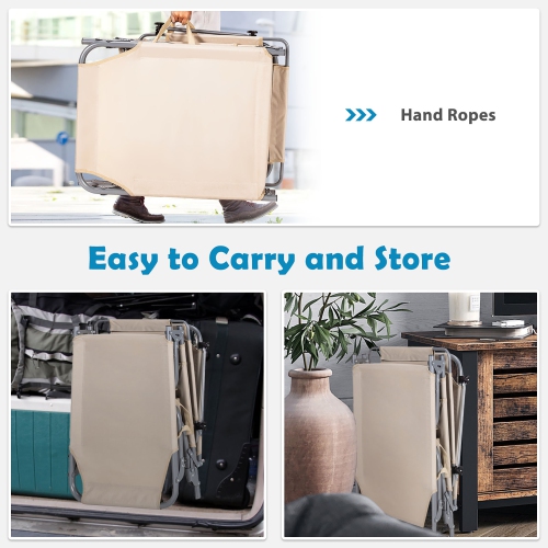 Costway Foldable Lounge Chair Outdoor Adjustable Beach Patio Pool Recliner W/Sun Shade