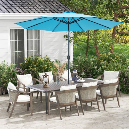 Costway 10 FT Patio Umbrella Patio Market Steel Tilt W/ Crank Outdoor Yard Garden