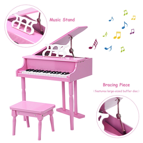 Costway 30 key Piano w/ Bench Wood Pink