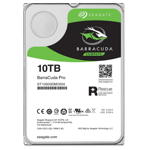 Seagate BarraCuda Pro 10 TB Internal Hard Drive Performance HDD- 3.5 Inch SATA 6 Gb/s 7200 RPM 256 MB Cache For Desktop PC Laptop, Data Recovery -
