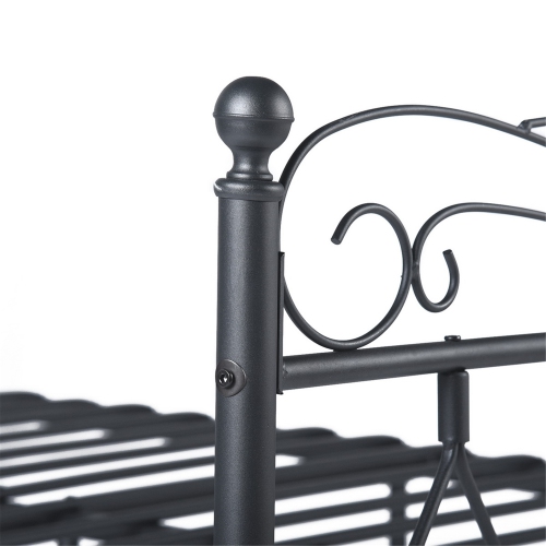 HOMY CASA Black Twin Size,Mattress Foundation Bed Frames with Special Headboard and Footboard Sturdy Metal Platform Frame Assemble Easily Mattress