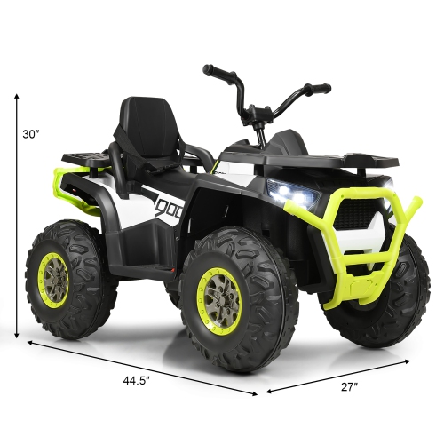 Costway 12V Kids Electric 4-Wheeler ATV Quad 2 Speeds Ride On Car w/MP3&LED Lights