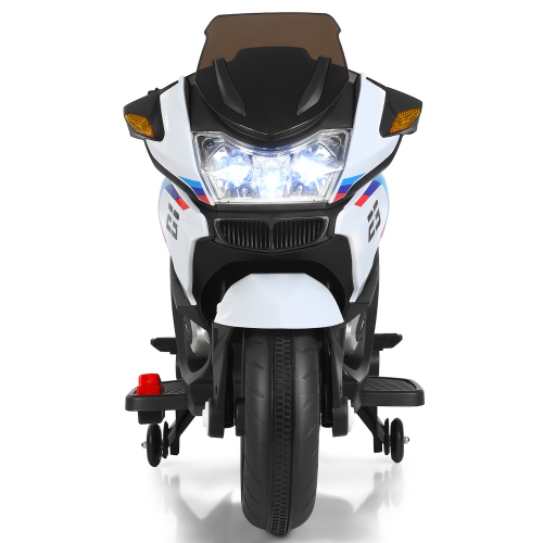 Costway 12V Kids Ride On Motorcycle Electric Motor Bike w/ Training Wheels & Light