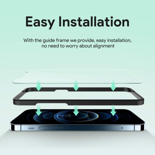 Tocol for iPhone 12 Pro Max Case with 2 Pack Tempered Glass Screen Protector, 6.7-inch Soft Bumper with Hard PC Back, Yello