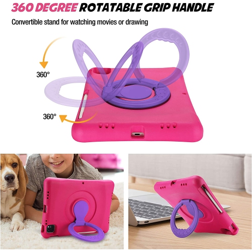 ProCase Kids Case for iPad Air 5 / Air 4 (2020) / iPad Pro 11 (2020 & 2018), Shockproof Rotate Handle Folding Stand Cover Light Weight Kids Friendly