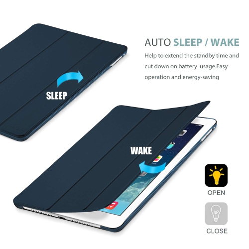 ProCase – Étui intelligent pour iPad Air, étui protecteur ultra mince et léger avec couvercle arrière givré translucide pour app