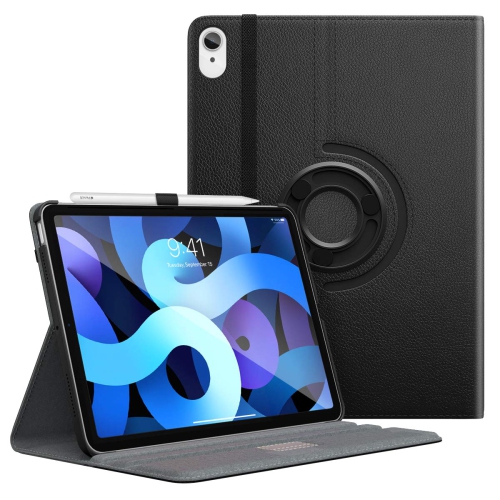 HLD  Moko Case Fit New Ipad Air 4Th Generation 2020 / Ipad 10.9 Case - 90 Degree Rotating Stand Leather Cover, Smart Swivel Case W