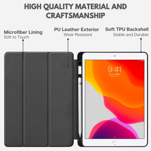 Navor 10.2 Inch Slim Case for iPad with Magnetic Closure Soft TPU Protective Cover Compatible with iPad 9th 8th Gen (2020) and 7th Gen - Auto