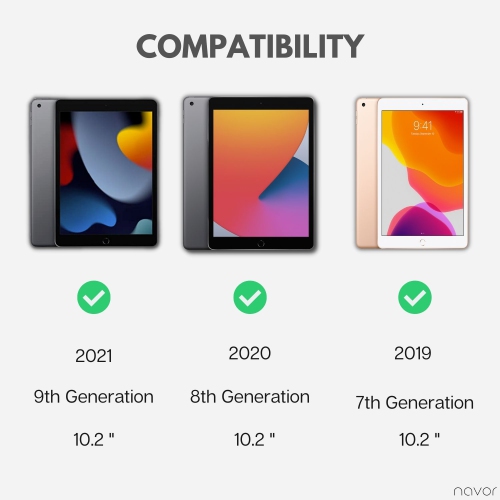 Navor 10.2 Inch Slim Case for iPad with Magnetic Closure Soft TPU Protective Cover Compatible with iPad 9th 8th Gen (2020) and 7th Gen - Auto