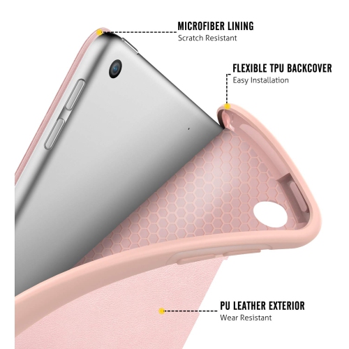 MoKo Case Fit New iPad 10.2" 2020/2019 with Apple Pencil Holder, Slim Lightweight Smart Shell Stand Cover Case Fit iPad 8th