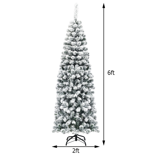Sapin de Noël Artificiel Couvert de Flocons de Neige avec Effet LED et Pied en Métal pour Décoration de Noël ,Arbre de Noël en PVC pour Bureau,