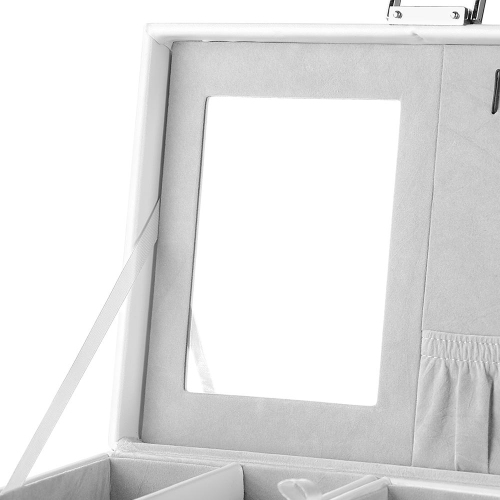 Coffret à bijoux femmes en similicuir présentoir à bijoux verrouillable porte-bijoux organisateur pour collier à anneaux de boucles d'oreilles