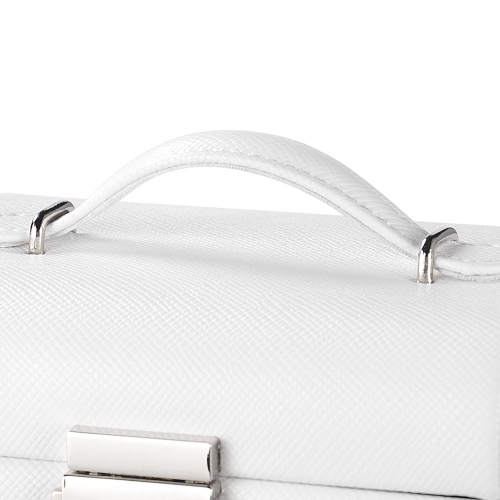 Boîte à bijoux en cuir PU à 3 couches, organisateur de stockage de bijoux vitrine de voyage avec miroir pour bagues boucles d'oreilles colliers