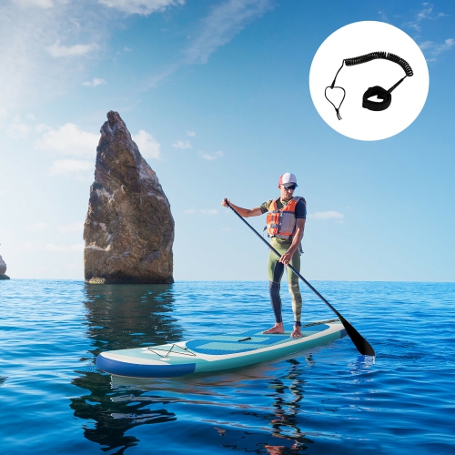 Goplus 10ft Inflatable Stand Up Paddleboard with Aluminum Paddle & Leash Backpack - Blue