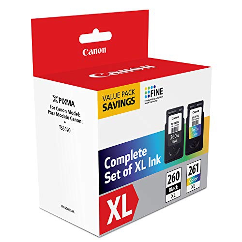 Canon PG-260 XL/CL-261 XL Value Pack, Compatible to TR7020, TS6420, and TS5320 Printers, Multi, Once Size