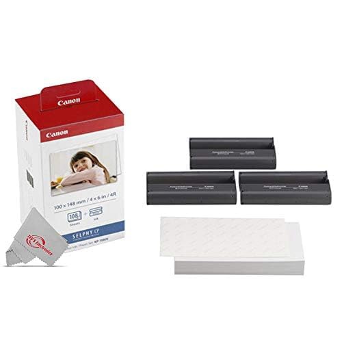 Canon KP-108IN Color ahPJNL Ink and 4 x 6 Paper Set, 108 Count