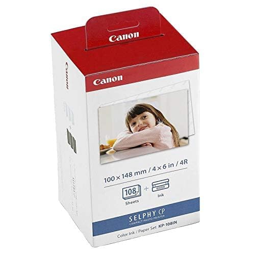 Canon KP-108IN Color ahPJNL Ink and 4 x 6 Paper Set, 108 Count
