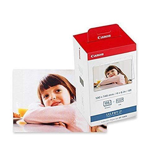 Canon KP-108IN Color ahPJNL Ink and 4 x 6 Paper Set, 108 Count
