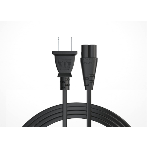 Pwr AC Cable Replacement Power Cord 2 Prong 6 Feet Black