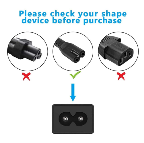 UL Certification,5Feet/1.5M Charger Power Cable 2 Prong for Microsoft Surface Go/Laptop/Book,Surface pro 1/2/3/4/5/6/7/X,HP Envy,Canon