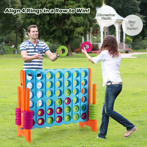 Costway Jumbo 4-to-Score 4 in A Row Giant Game Set Indoor Outdoor Kids Adults Family Fun