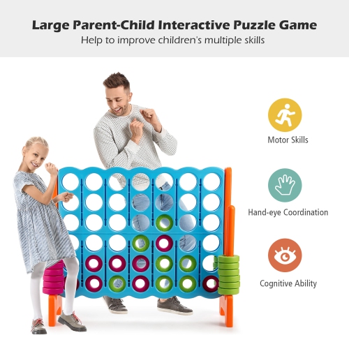 Costway Jumbo 4-to-Score 4 in A Row Giant Game Set Indoor Outdoor Kids Adults Family Fun