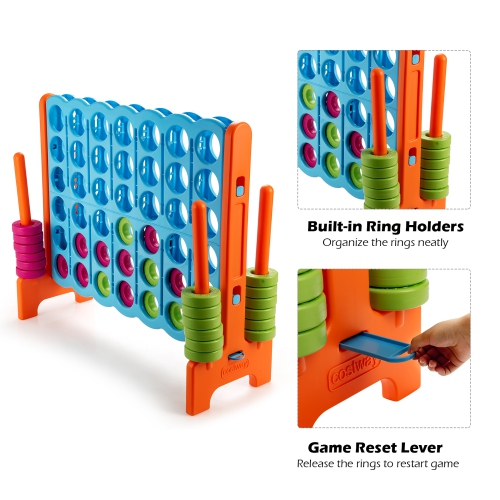 Costway Jumbo 4-to-Score 4 in A Row Giant Game Set Indoor Outdoor Kids Adults Family Fun