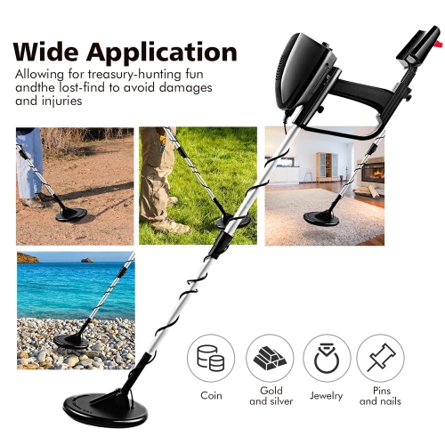 Costway Waterproof Metal Detector Deep Sensitive Search Gold Digger Hunter 6.5'' MD-4030