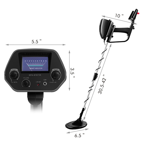 Costway Waterproof Metal Detector Deep Sensitive Search Gold Digger Hunter 6.5'' MD-4030