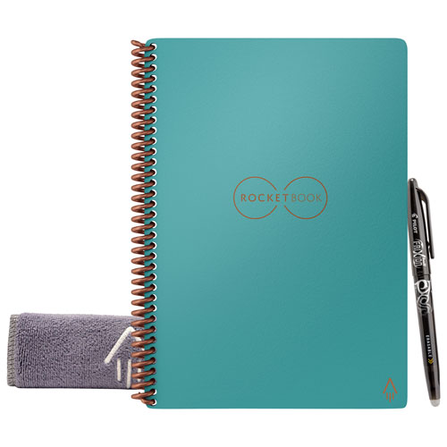 Rocketbook Everlast Executive Smart Reusable Notebook with Pen - Lined - Neptune Teal