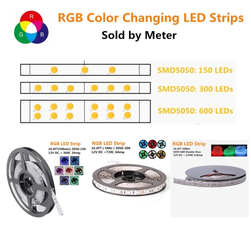 10M/32.4Ft LED STRIP with 600 LEDs per metre 5050 RGB Strip Lights Waterproof Changing Tape Light Rope + 44 Remote Charge Adapter - Christmas