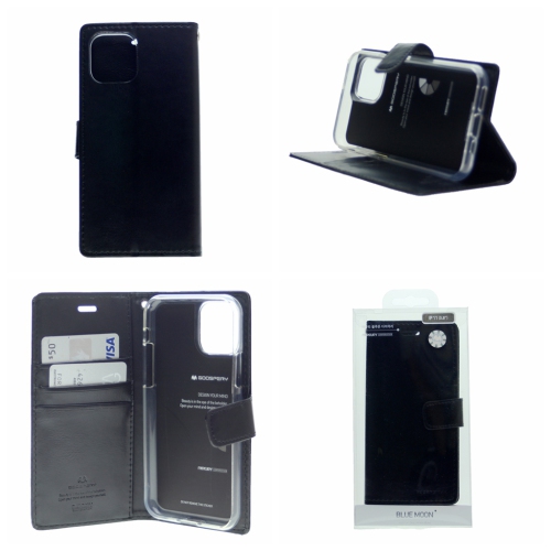 Étui TopSave Goospery Bluemoon Diary pour Iphone 12 Mini, noir