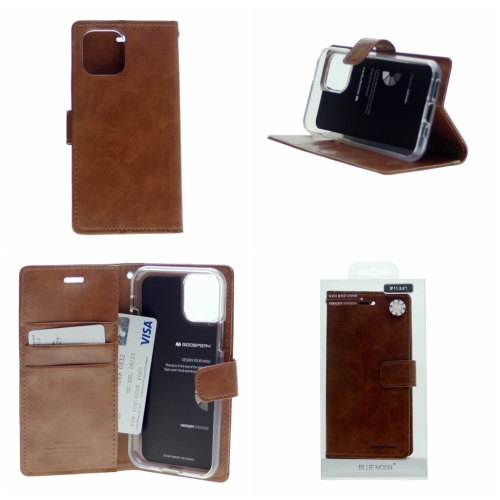 TopSave – Étui journal BluecoMoon pour iPhone 12 Mini, brun