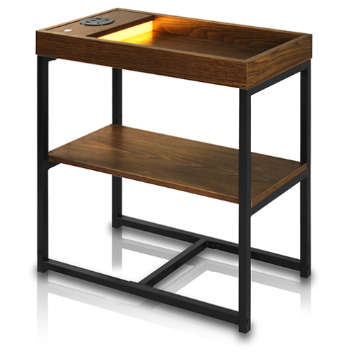 Technical Pro xNTable 18.5" Modern Night Table w/Bluetooth Speakers USB Charge Outlets & LED Tap Light