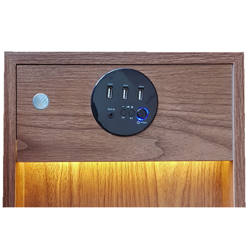 Technical Pro xNTable 18.5" Modern Night Table w/Bluetooth Speakers USB Charge Outlets & LED Tap Light