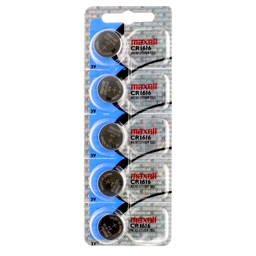 5 x Maxell CR1616 Batteries, Lithium Battery 1616