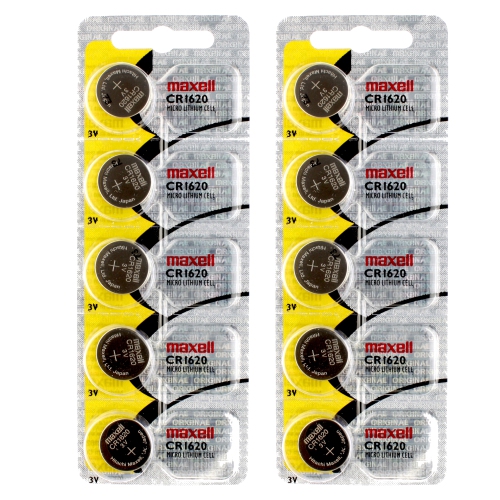10 x Maxell CR1620 Batteries, Lithium Battery 1620